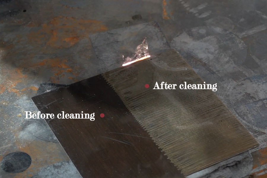 مقارنة قبل وبعد التنظيف بالليزر