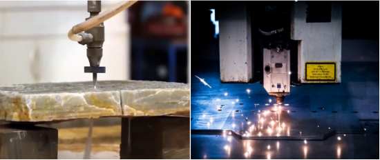 قطع الليزر مقابل قطع المياه